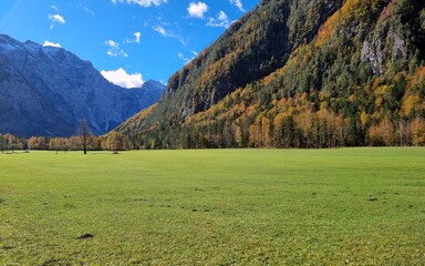 A beautiful green landscape from Julian Alps from Slovenia