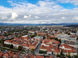 Obraz premium Panorama of Ljubljany the capital of Slovenia