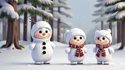 Obraz premium snowman on the snow