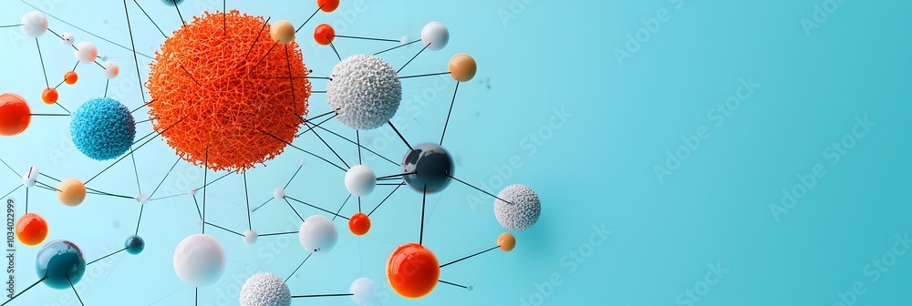 Poster Intricate molecular structures and digital patterns symbolizing the exciting potential of innovation scientific discovery and technological advancement