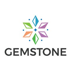 gemstone flat minimalist logo design
