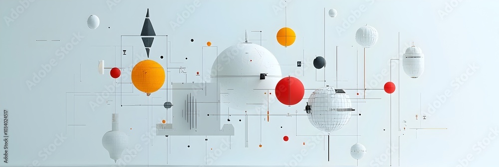 Leinwandbilder mesmerizing abstract geometric shapes floating in dimensional 3d space evoking a modern digital art 
