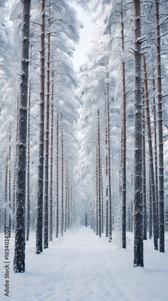 Canvas Prints Winter forest tree snow.