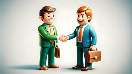 Obraz premium Business Partners Shaking Hands After Spontaneous Agreement in Bright Office - Candid Moment Capturing Mutual Growth and Compromise | Photo Stock Concept
