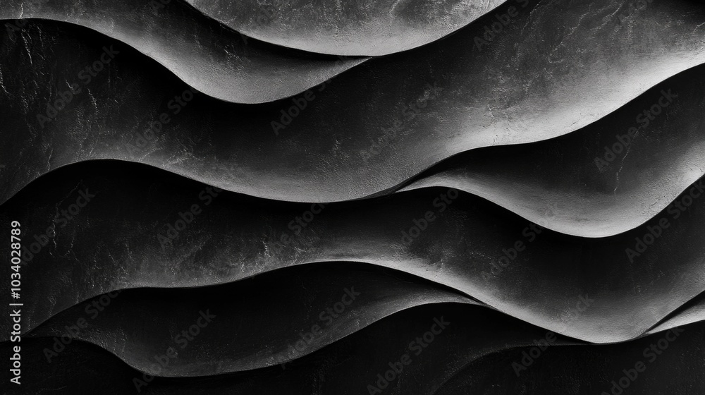 Poster A simple design featuring an elegant wave pattern in monochrome colors