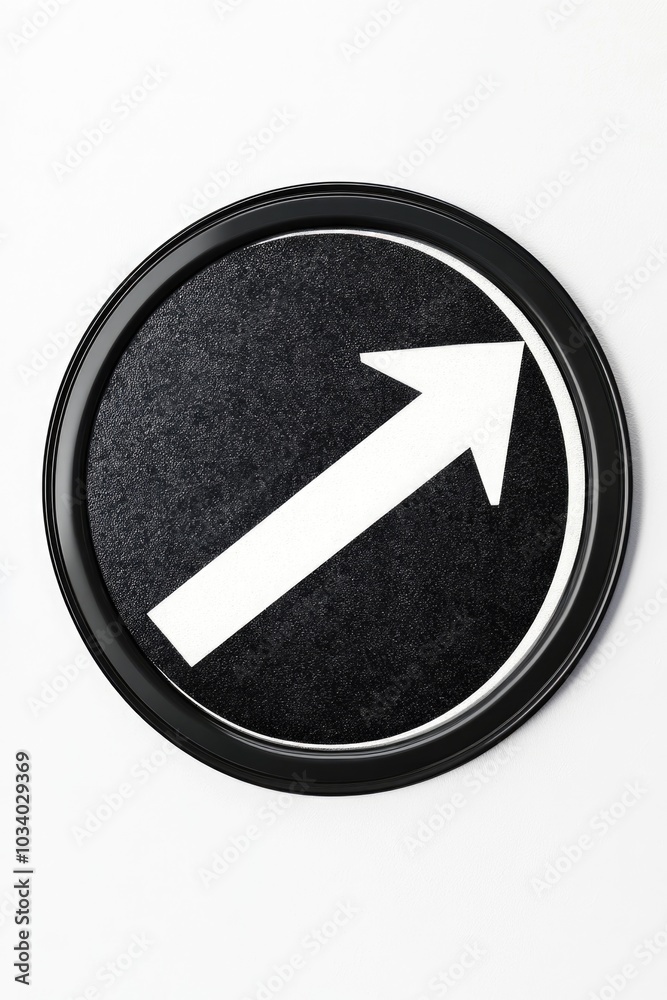 Poster A simple directional sign featuring a black and white design with an arrow pointing to the right