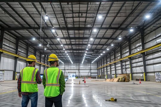Two men in yellow safety helmets sweatshirt clothing knitwear.