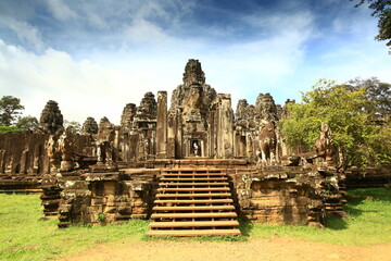 Obraz premium Bayon temple the ancient stone temple. Bayon is one of the UNESCO world heritage at Angkor in Cambodia 