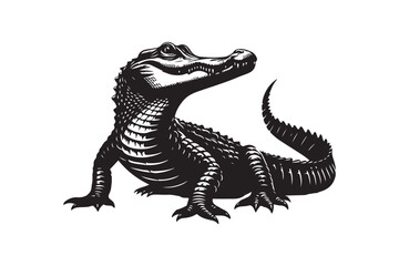 American Alligator Silhouette Vector Illustration – Perfect for T-Shirts & Hoodies