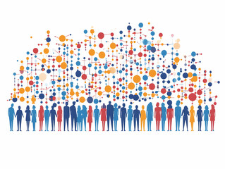 Flat Molecular Level Vote Counting: Close-Up of Nanobots Counting Molecules Representing Votes, Updated Vote Tabulation Process, Illustrating Precision and Accuracy in Election Results - Simple Flat V