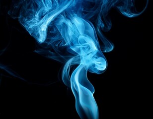 Obraz premium light blue smoke on a black background