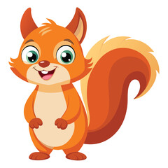 Obraz premium This Happy Cartoon Squirrel Is Ready To Play