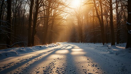 sunrise in the forest
