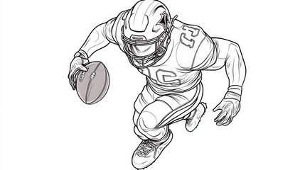 Fototapeta premium Outline of an American football 