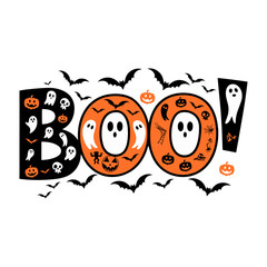 Spooky Halloween T-Shirt Design: Ghosts, Pumpkins, and Witches - Vector Illustration. Generative with AI