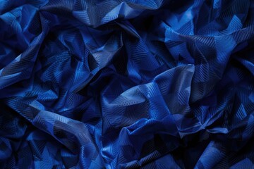 A high-quality close-up shot of a blue silk material, ideal for fashion or textile-related projects