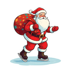 Merry Christmas card with santa claus illustartion Christmas theme with Santa