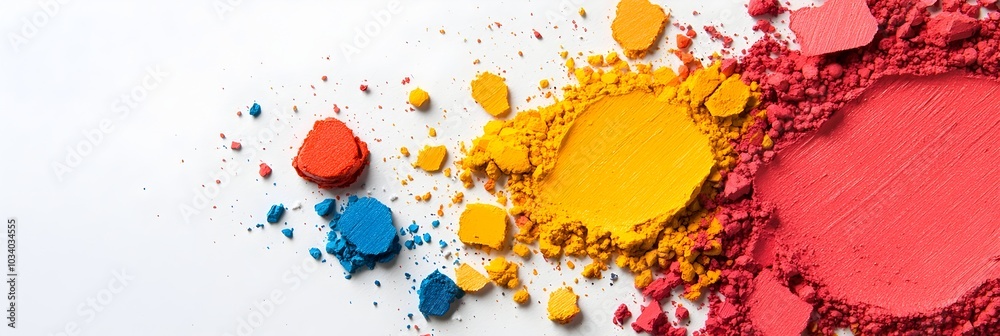 Poster Vibrant and Abstract Composition Created by Smudged Makeup Palette Colors Capturing a Unique and Captivating Visual Expression