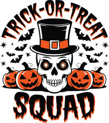 Spooky Halloween T-Shirt Design: Ghosts, Pumpkins, and Witches - Vector Illustration. Generative with AI