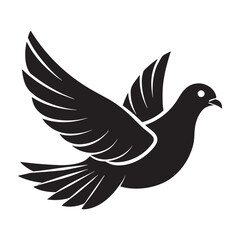 Obraz premium Silhouette of a Dove vector illustration with white background