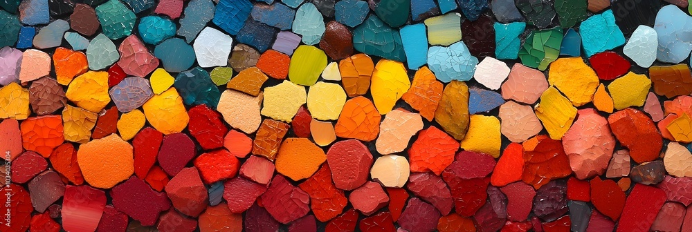 Poster vibrant shards of colored glass reflecting and refracting light creating a captivating mosaic like e