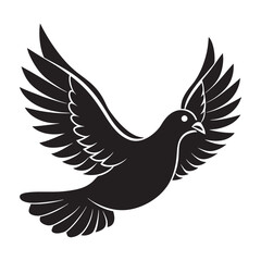 Obraz premium Silhouette of a Dove vector illustration with white background