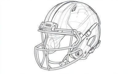 Fototapeta premium Outline of an American football 