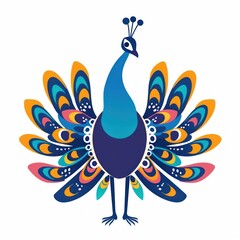 Obraz premium Colorful abstract peacock illustration