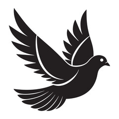 Silhouette of a Dove vector illustration with white background