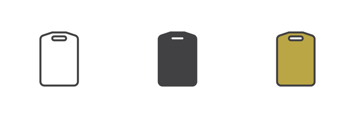 Cutting board different style icon set