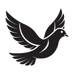 Obraz premium Silhouette of a Dove vector illustration with white background