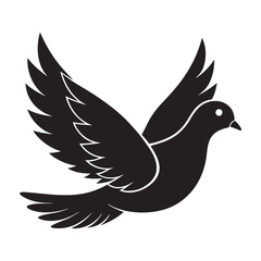 Fototapeta premium Silhouette of a Dove vector illustration with white background