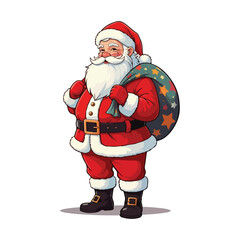 Merry Christmas card with santa claus illustartion Christmas theme with Santa