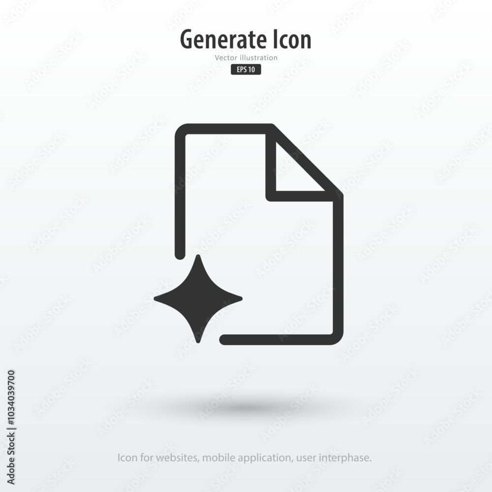 Poster AI-generated document icon. Document generated by Machine learning. Artificial intelligence technology. Icon element for application and web. Vector illustration.