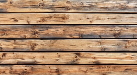 Fototapeta premium Wooden table top with wood planks on a white background, flat lay. Isolated wooden floor or deck. Copy space.