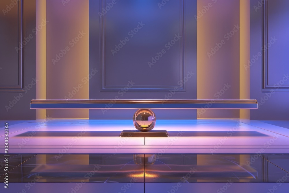 Poster A clock sits on a desk with a calm and peaceful atmosphere