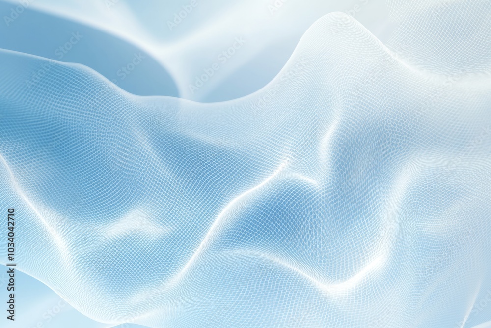 Poster A close-up view of a blue and white fabric with intricate patterns
