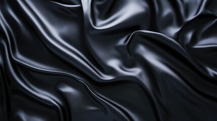 Fototapeta premium Close-up shot of black satin fabric with subtle sheen