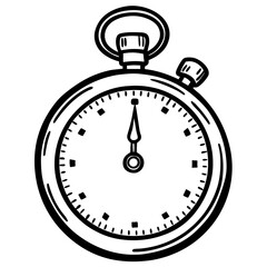 A black and white clock with the hands at the number 3 and the number 6. The clock is set to the time of 3:00