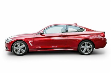 A red car on a white background, great for automotive or design concepts
