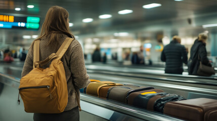 Collecting luggage at the airport carousel after a long flight