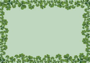 Green background three-leaf clover.