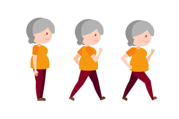 Illustration old woman exercise - Fast Walk