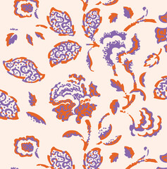 Obraz premium Big flowers pattern, upscale floral pattern. graphical textures floral, trendy colors pattern , flowers background with leaves. vector illustration,tropical,monochrome