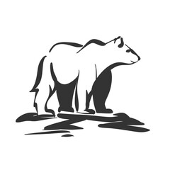 Polar Bear Silhouette Logo Icon Vector Illustration