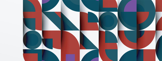 Geometric design abstract background - circles squares