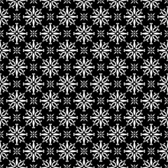 Pattern Flowers Geometric Black and White Color. Tile Pattern