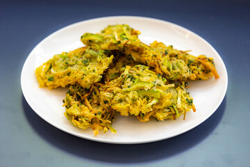Rice croquette with leek, zucchini, fried vegetables