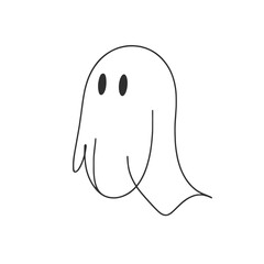 A ghost with a big nose and a big mouth. The ghost is smiling