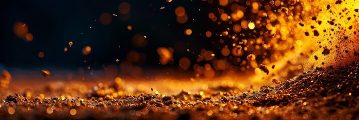 Abstract background of glowing embers and sparks